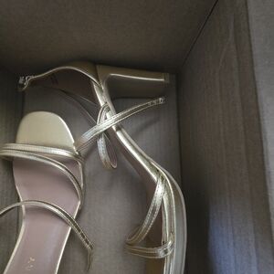 Chinese Laundry Gold Strappy Heels
